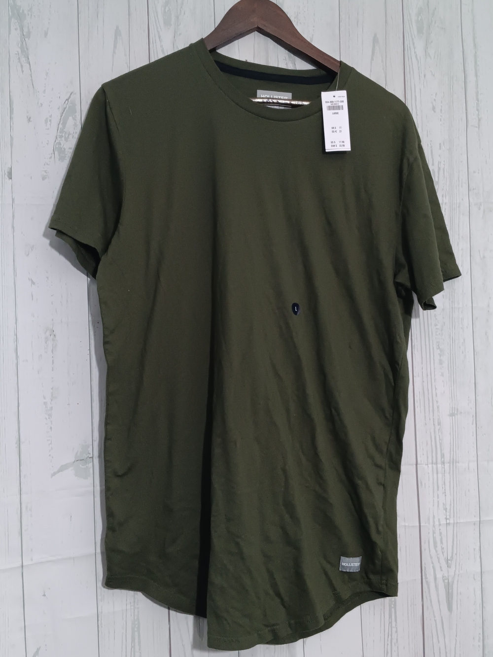Men's Olive Crewneck Tee with Subtle Logo